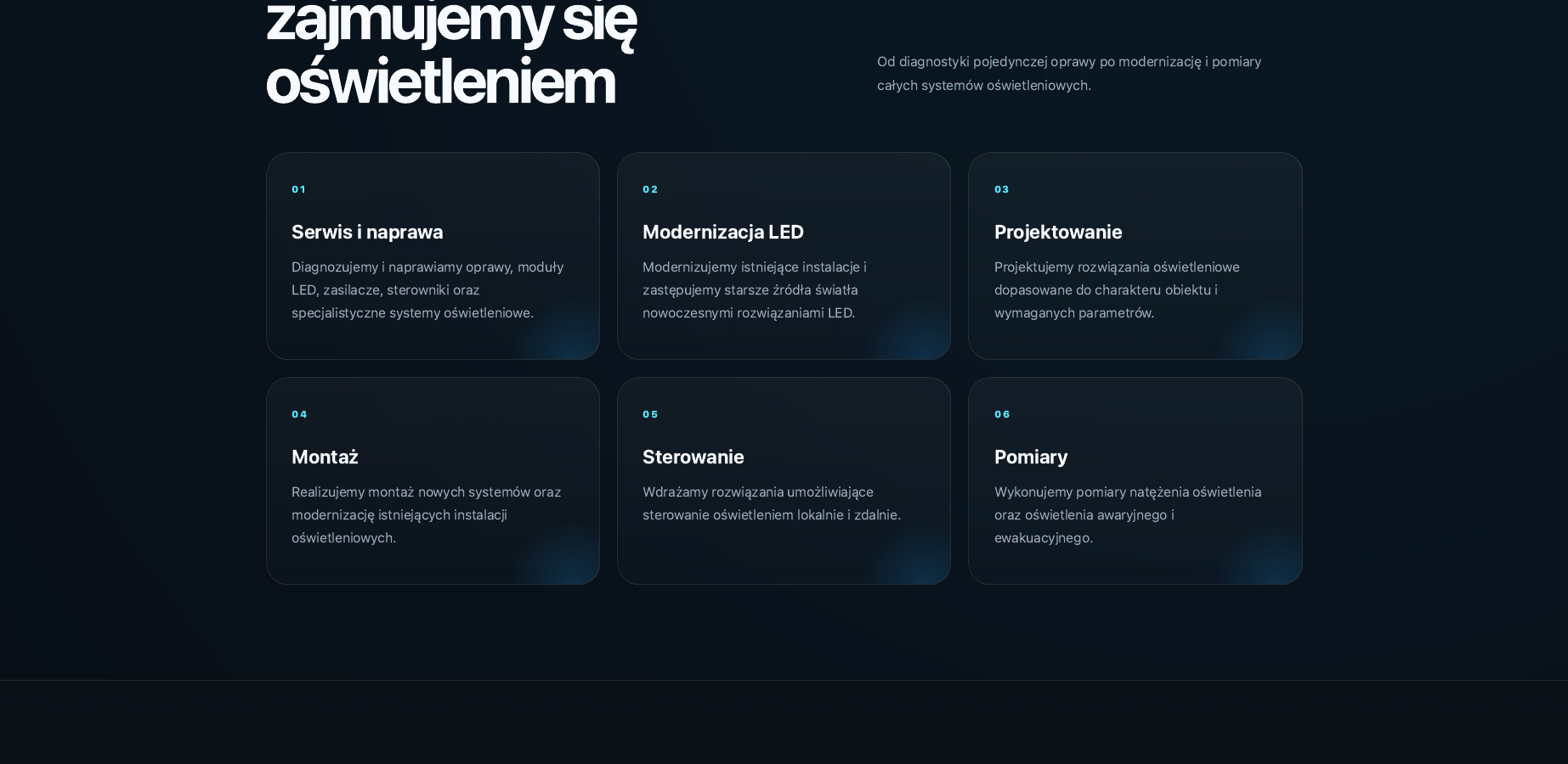 Dalsza część strony LED Serwis